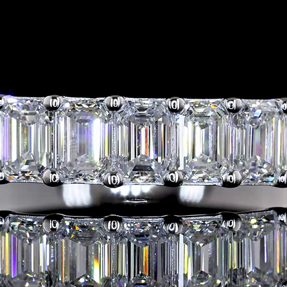 1.06 CTTW Emerald Lab Diamond Half Eternity Eternity Band (E Color and VS Clarity)