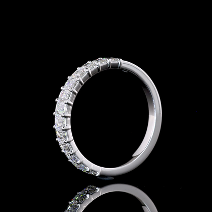1.06 CTTW Emerald Lab Diamond Half Eternity Eternity Band (E Color and VS Clarity)
