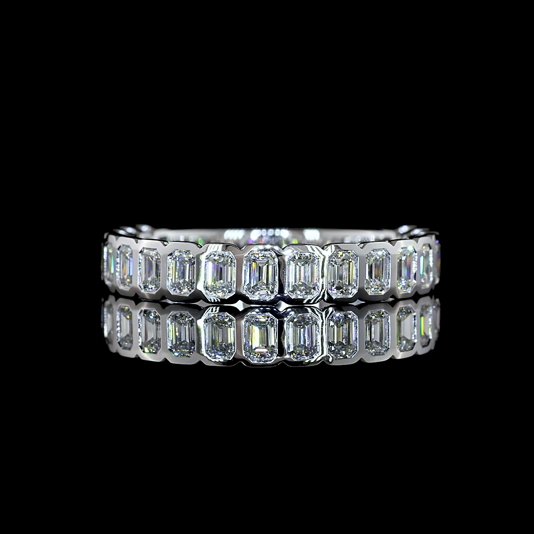 0.99 CTTW Emerald Lab Diamond 3/4 Eternity Band (F+ Color and VS+ Clarity)