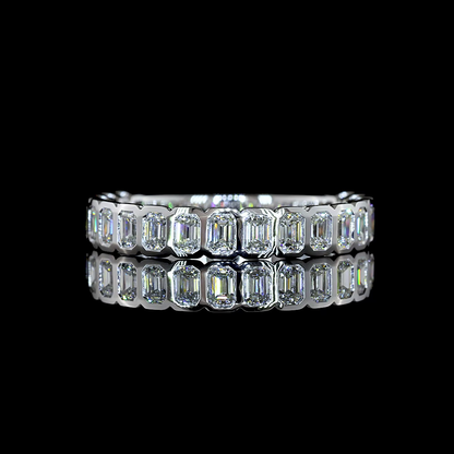 0.99 CTTW Emerald Lab Diamond 3/4 Eternity Band (F+ Color and VS+ Clarity)
