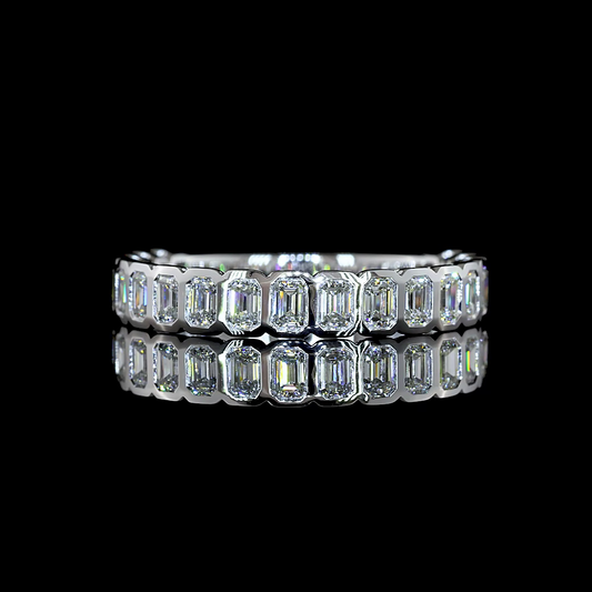 0.99 CTTW Emerald Lab Diamond 3/4 Eternity Band (F+ Color and VS+ Clarity)