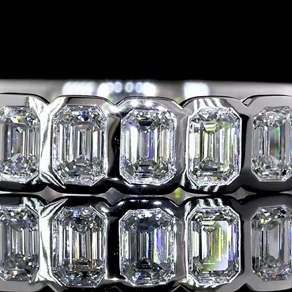 0.99 CTTW Emerald Lab Diamond 3/4 Eternity Band (F+ Color and VS+ Clarity)