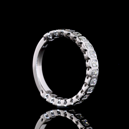 0.99 CTTW Emerald Lab Diamond 3/4 Eternity Band (F+ Color and VS+ Clarity)