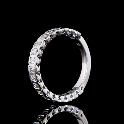 0.99 CTTW Emerald Lab Diamond 3/4 Eternity Band (F+ Color and VS+ Clarity)