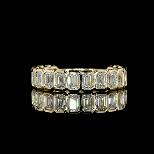 2.19 CTTW Emerald Lab Diamond 3/4 Eternity Band (F+ Color and VS+ Clarity)