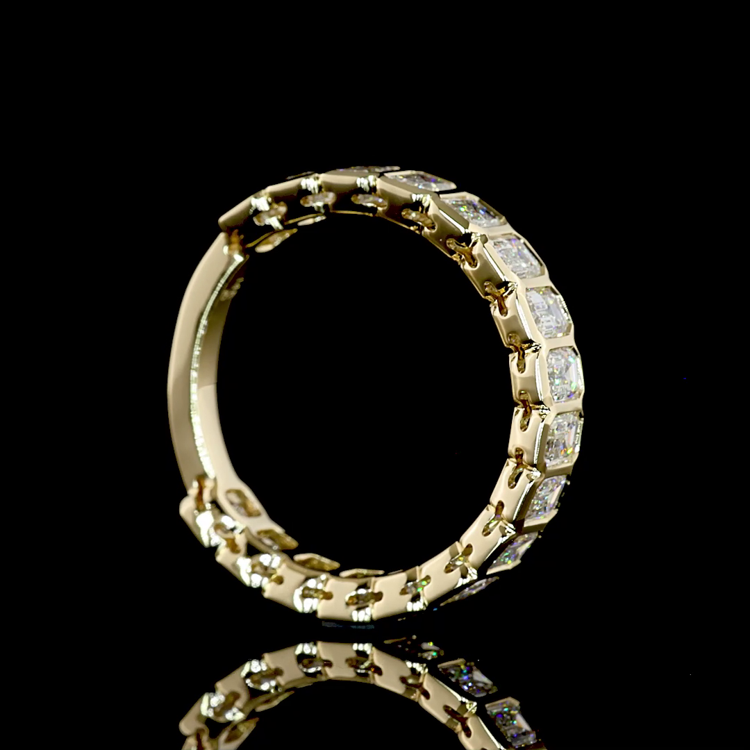 2.19 CTTW Emerald Lab Diamond 3/4 Eternity Band (F+ Color and VS+ Clarity)