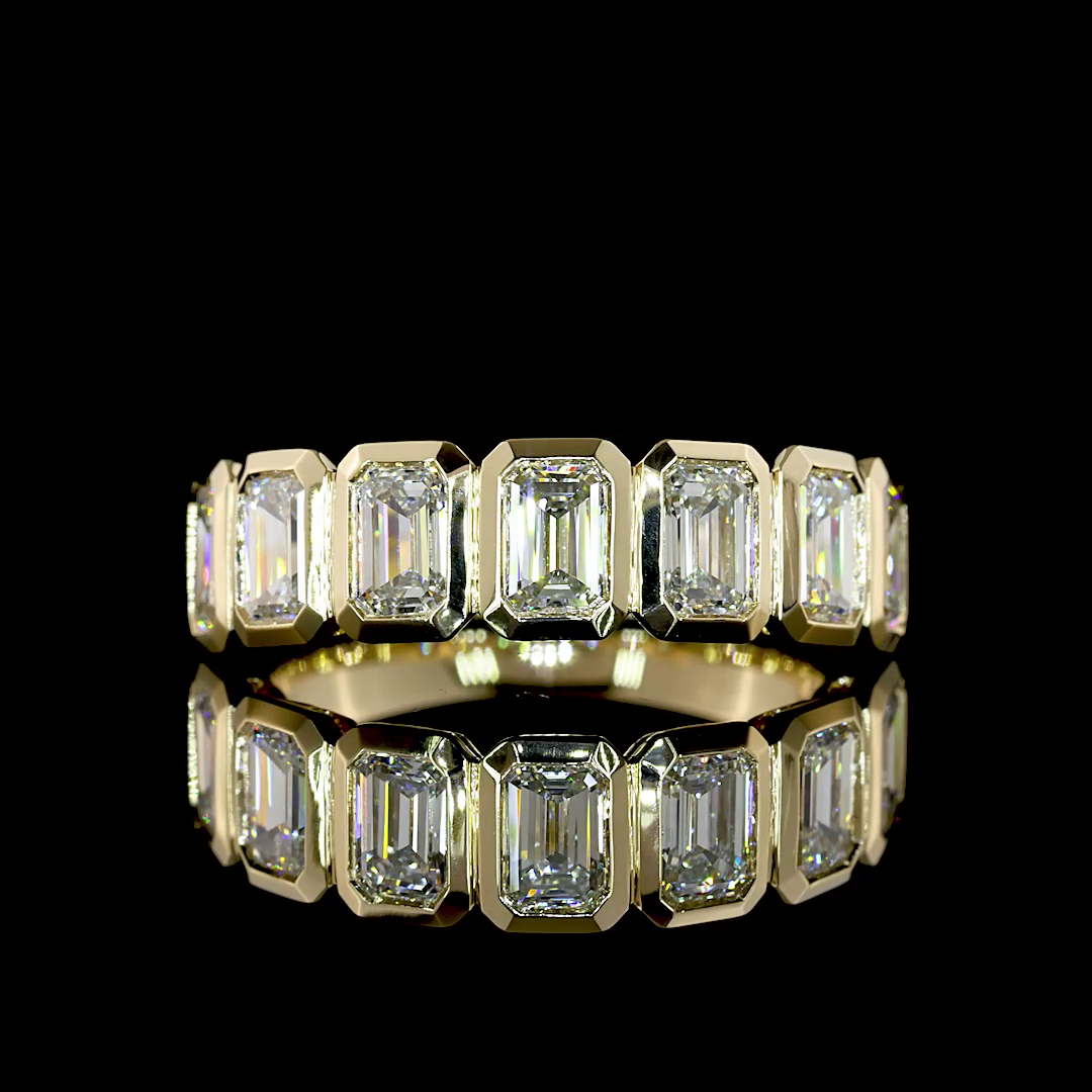 2.11 CTTW Emerald Lab Diamond 7 Stones Eternity Band (F+ Color and VS+ Clarity)