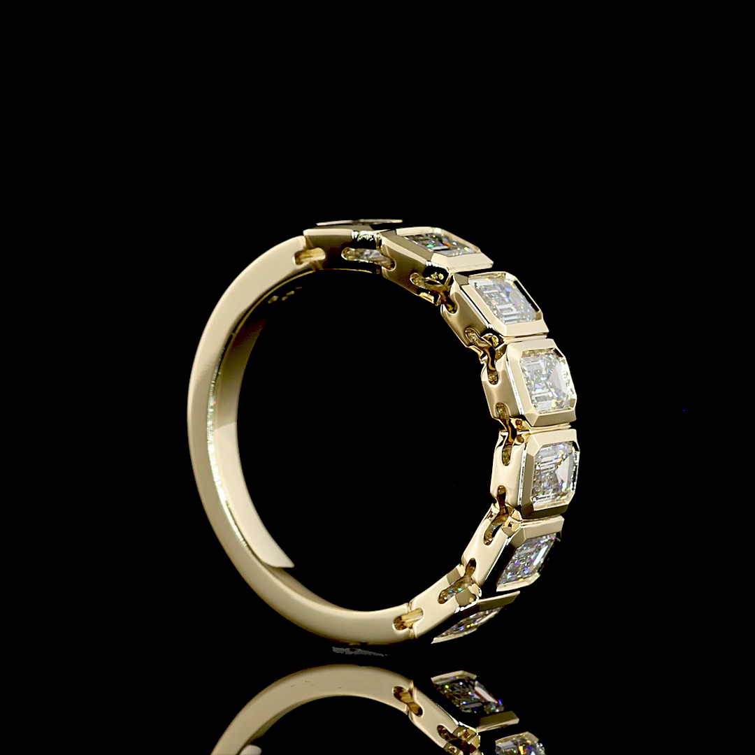 2.11 CTTW Emerald Lab Diamond 7 Stones Eternity Band (F+ Color and VS+ Clarity)