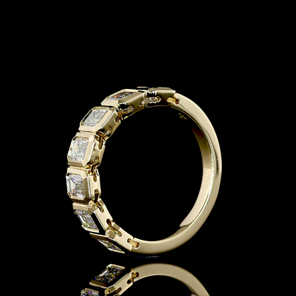 2.11 CTTW Emerald Lab Diamond 7 Stones Eternity Band (F+ Color and VS+ Clarity)