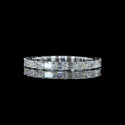 1.08 CTTW Emerald Lab Diamond 3/4 Eternity Band (F+ Color and VS+ Clarity)