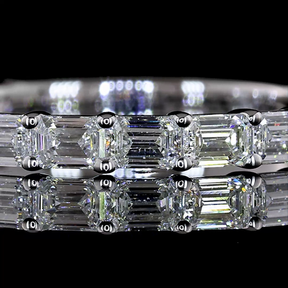 1.08 CTTW Emerald Lab Diamond 3/4 Eternity Band (F+ Color and VS+ Clarity)