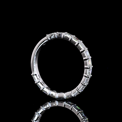 1.08 CTTW Emerald Lab Diamond 3/4 Eternity Band (F+ Color and VS+ Clarity)