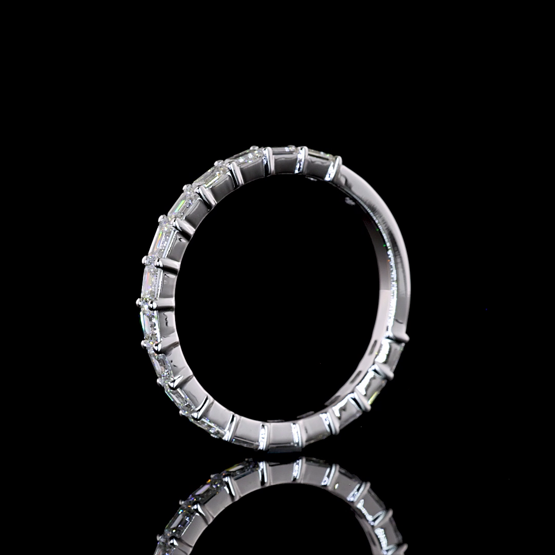 1.08 CTTW Emerald Lab Diamond 3/4 Eternity Band (F+ Color and VS+ Clarity)