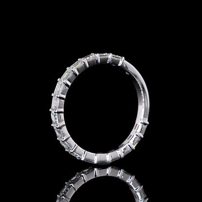 1.08 CTTW Emerald Lab Diamond 3/4 Eternity Band (F+ Color and VS+ Clarity)