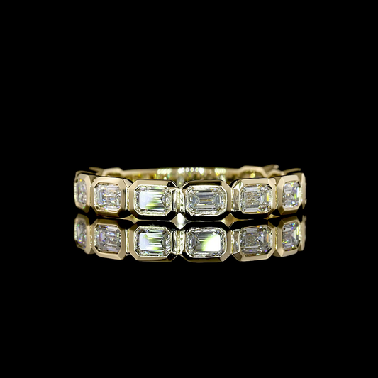 1.14 CTTW Emerald Lab Diamond 3/4 Eternity Band (F+ Color and VS+ Clarity)