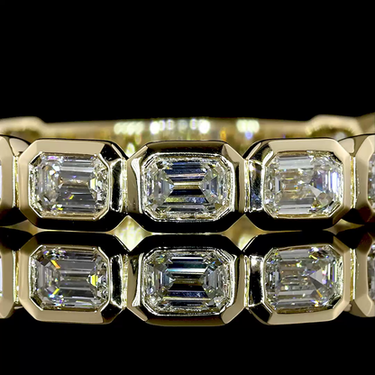 1.14 CTTW Emerald Lab Diamond 3/4 Eternity Band (F+ Color and VS+ Clarity)