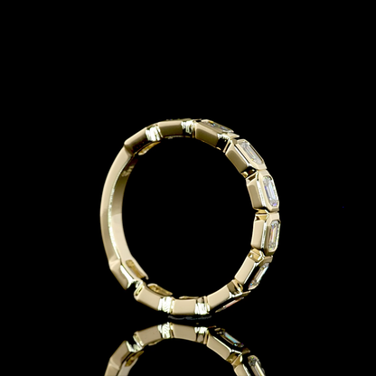 1.14 CTTW Emerald Lab Diamond 3/4 Eternity Band (F+ Color and VS+ Clarity)