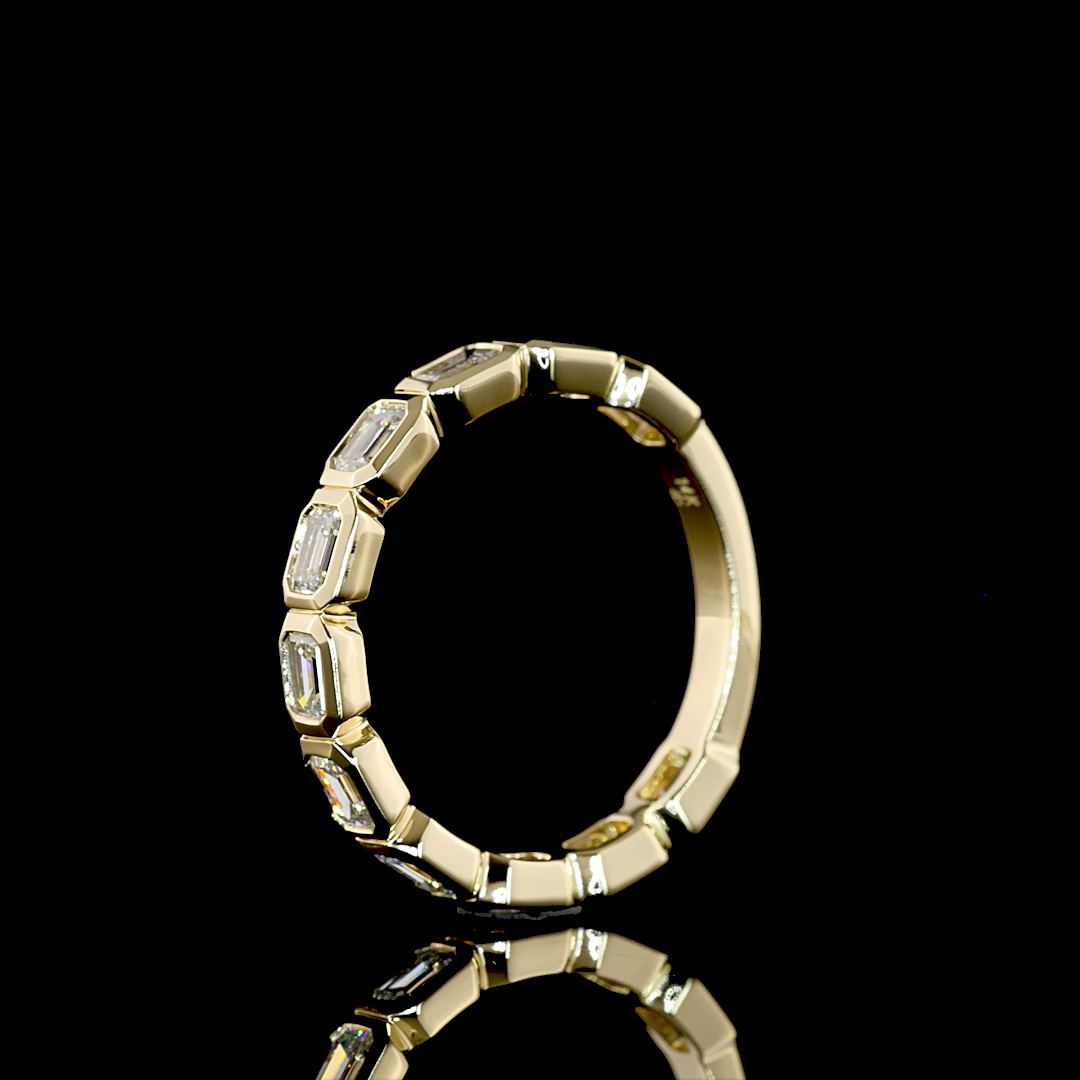 1.14 CTTW Emerald Lab Diamond 3/4 Eternity Band (F+ Color and VS+ Clarity)