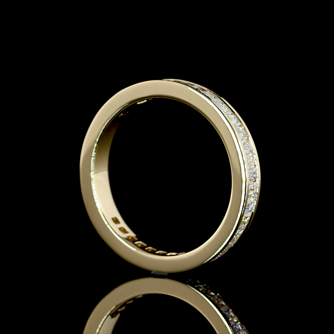 1.11 CTTW Emerald Lab Diamond 3/4 Eternity Band (F+ Color and VS+ Clarity)