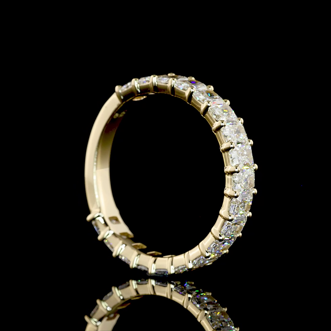 2.08 CTTW Radiant Lab Diamond 3/4 Eternity Band (F+ Color and VS+ Clarity)