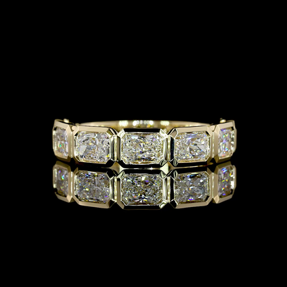 2.05 CTTW Radiant Natural Diamond 7 Stones Eternity Band Sz. 6.5 (F Color and VS+ Clarity)