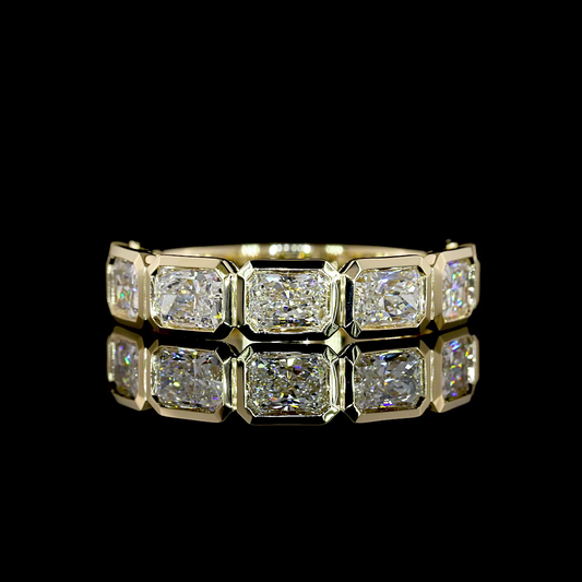 2.05 CTTW Radiant Lab Diamond 7 Stones Eternity Band (F Color and VS+ Clarity)