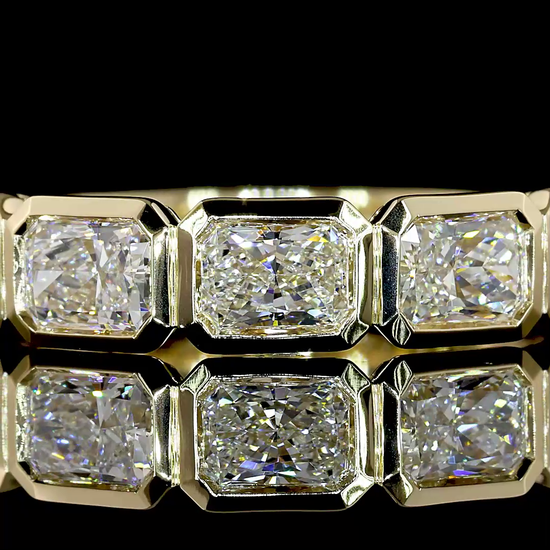 2.05 CTTW Radiant Natural Diamond 7 Stones Eternity Band Sz. 6.5 (F Color and VS+ Clarity)