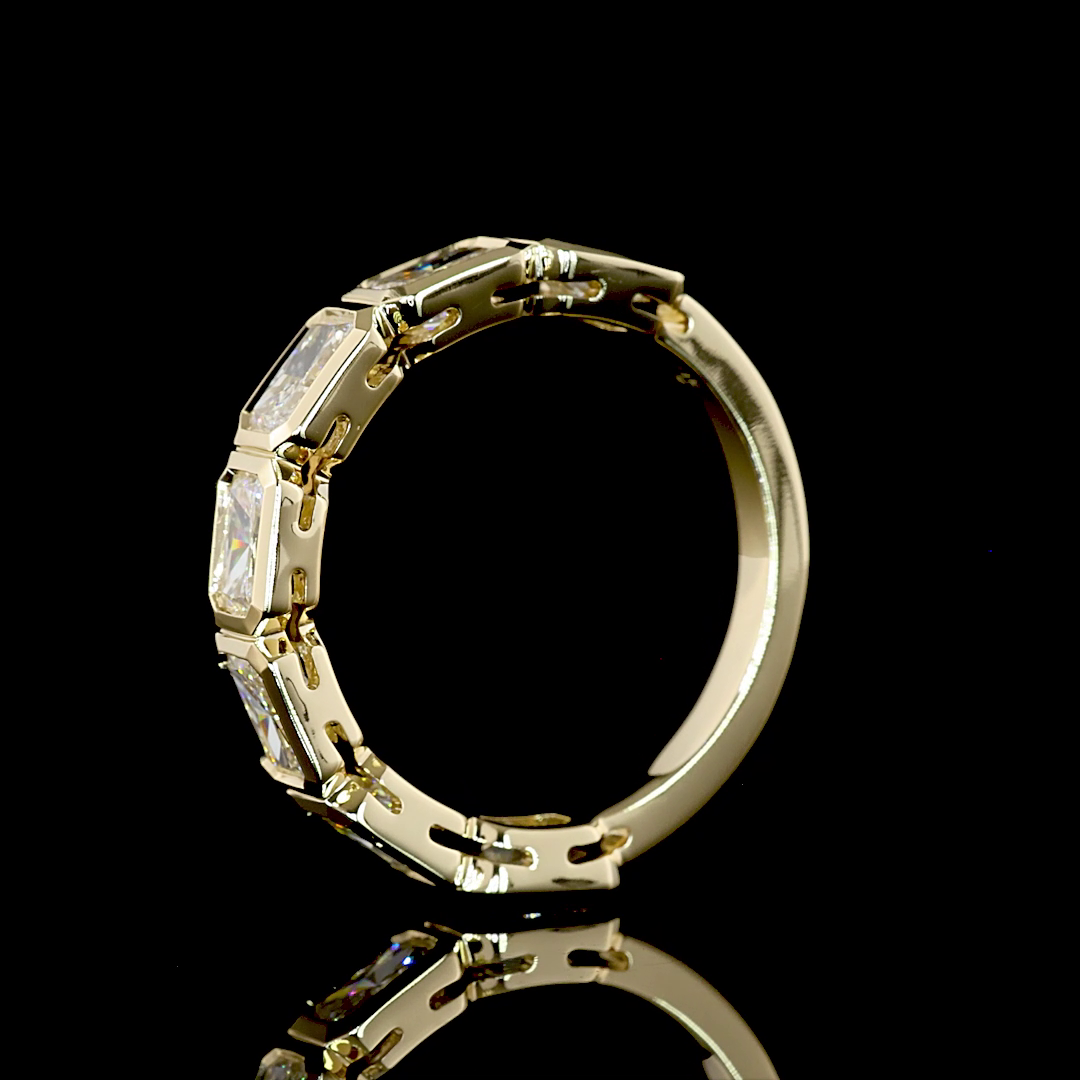 2.05 CTTW Radiant Natural Diamond 7 Stones Eternity Band Sz. 6.5 (F Color and VS+ Clarity)