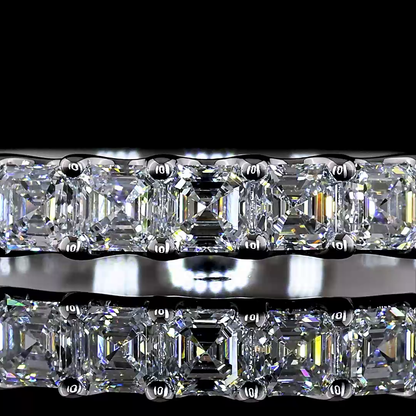 0.94 CTTW Asscher Lab Diamond Half Eternity Eternity Band (F+ Color and VS+ Clarity)