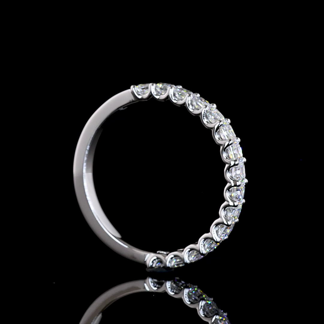 0.94 CTTW Asscher Lab Diamond Half Eternity Eternity Band (F+ Color and VS+ Clarity)