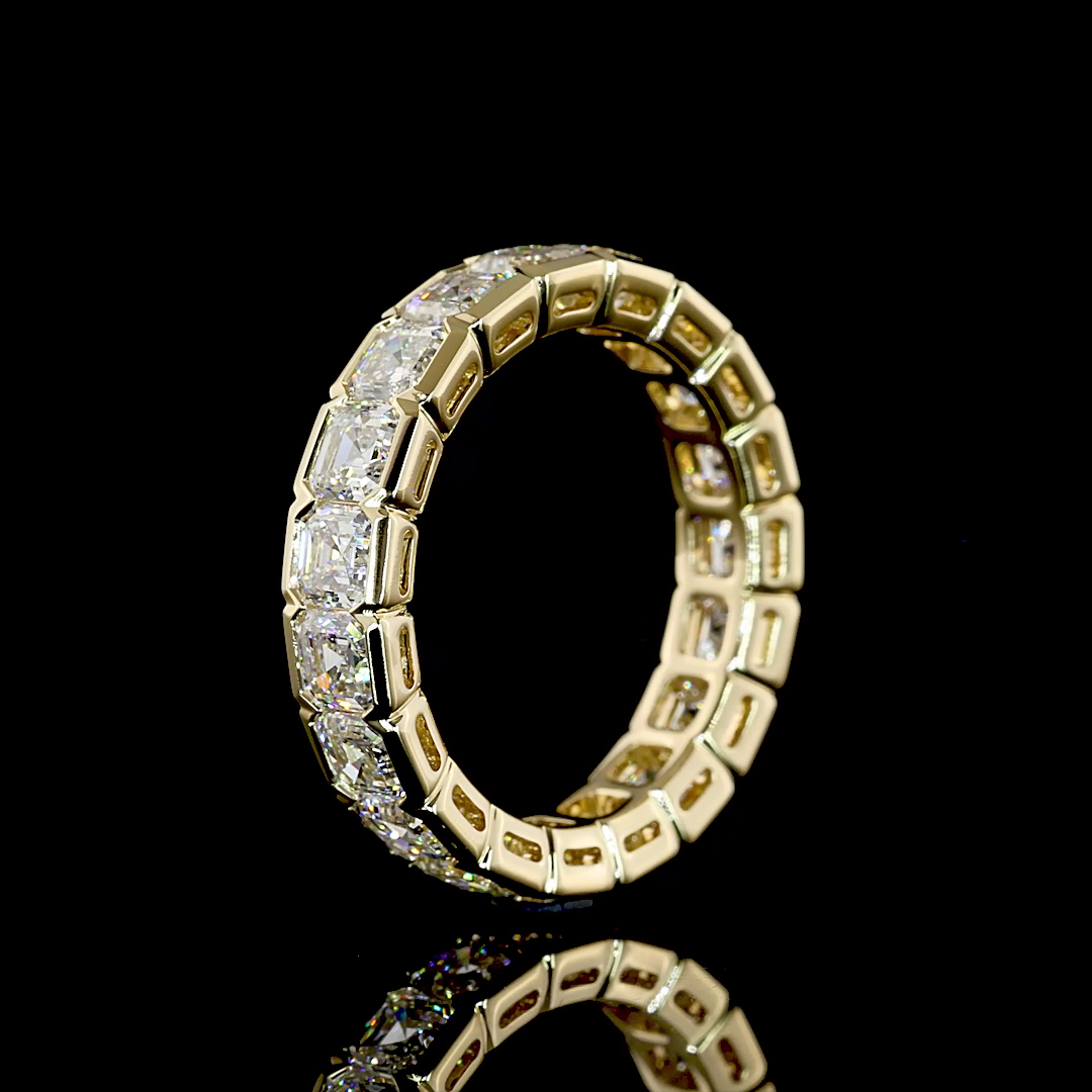 4.25 CTTW Asscher Lab Diamond Full Eternity (F Color and VS+ Clarity)