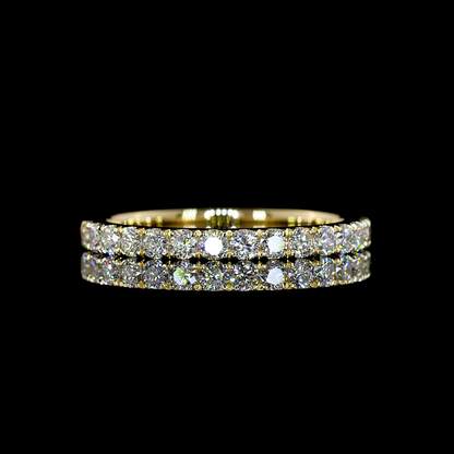 0.54 CTTW Round Lab Grown Diamond Half Eternity Band Sz. 6.5 (F Color and VS2 Clarity)