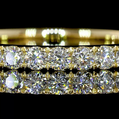 0.54 CTTW Round Lab Grown Diamond Half Eternity Band Sz. 6.5 (F Color and VS2 Clarity)