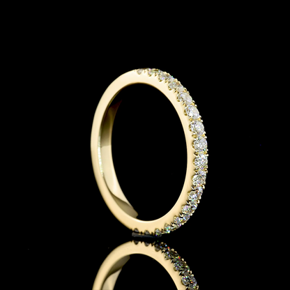 0.54 CTTW Round Lab Grown Diamond Half Eternity Band Sz. 6.5 (F Color and VS2 Clarity)