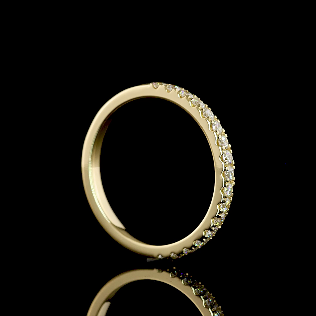 0.23 CTTW Round Lab Grown Diamond Half Eternity Band Sz. 6.5 (F/E Color and VS2/VS Clarity)
