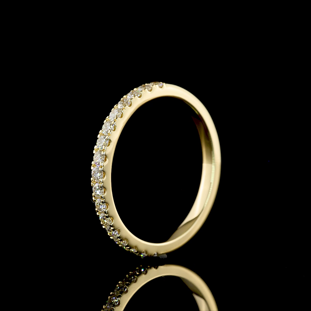 0.23 CTTW Round Lab Grown Diamond Half Eternity Band Sz. 6.5 (F/E Color and VS2/VS Clarity)