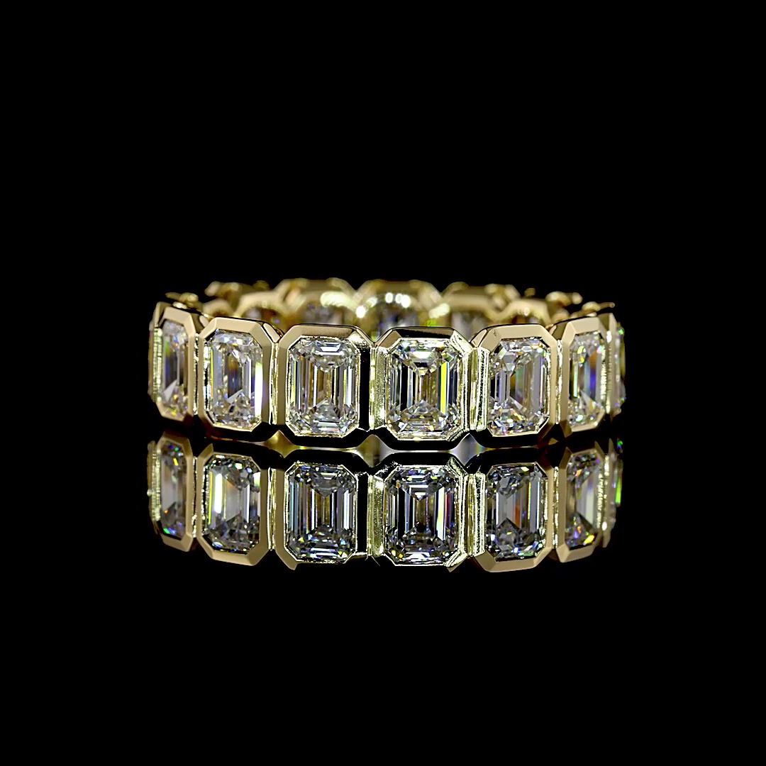 4.04 CTTW Emerald Lab Grown Diamond Full Eternity Sz. 6 (E Color and VS1 Clarity)