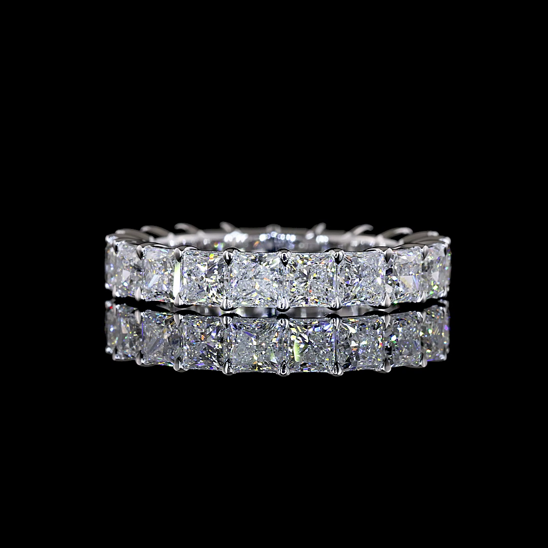4.06 CTTW Princess Lab Diamond Full Eternity (E Color and VS1 Clarity)