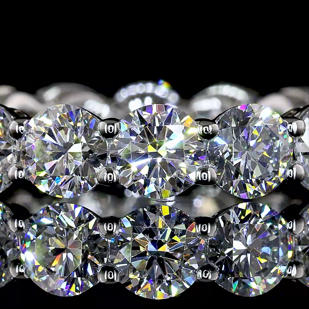 3.85 CTTW Round Lab Grown Diamond Full Eternity Sz. 6 (E Color and VS Clarity)