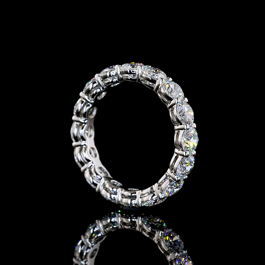 3.85 CTTW Round Lab Grown Diamond Full Eternity Sz. 6 (E Color and VS Clarity)