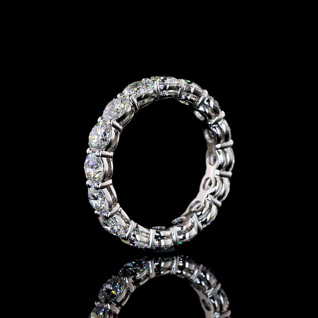 3.85 CTTW Round Lab Grown Diamond Full Eternity Sz. 6 (E Color and VS Clarity)