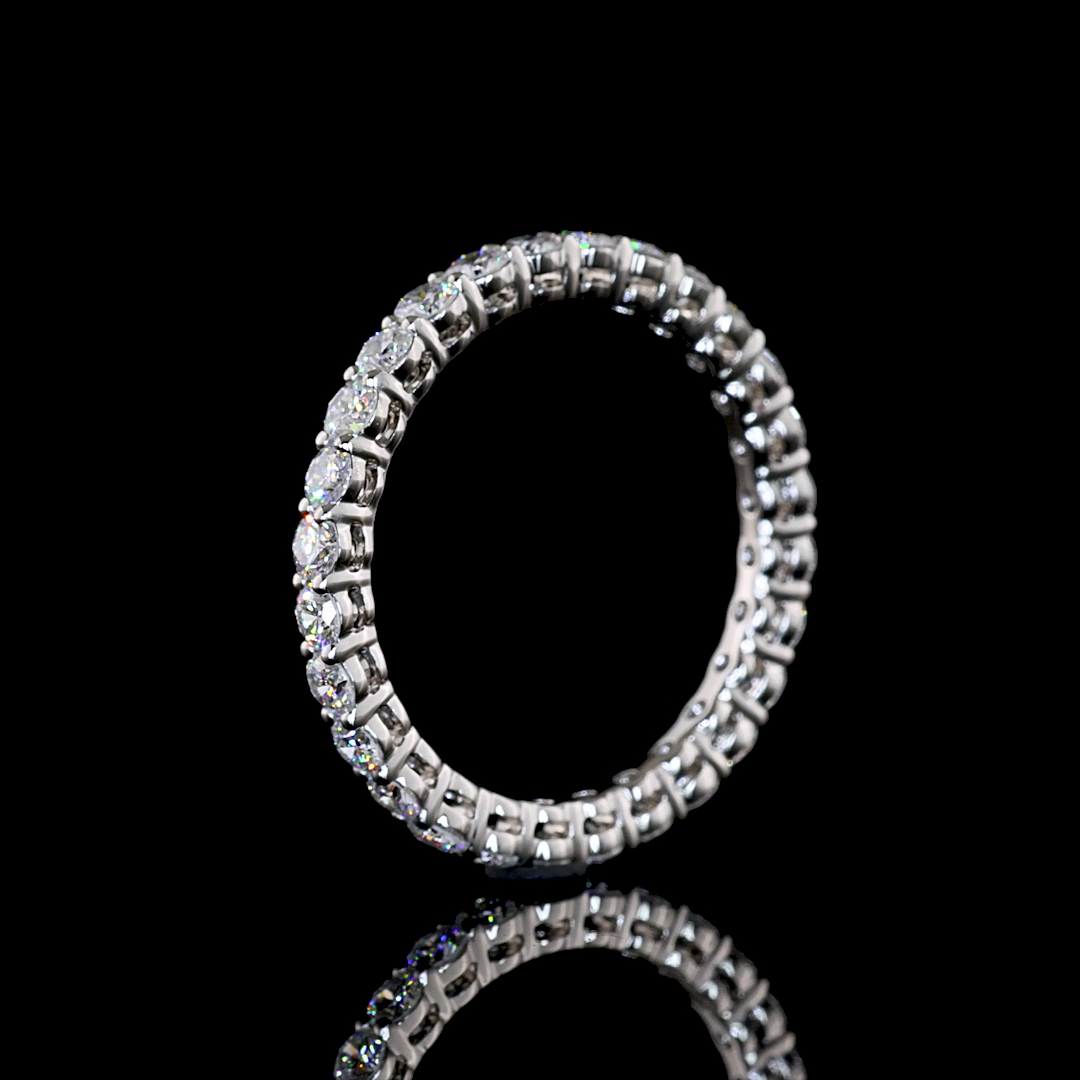 1.12 CTTW Round Lab Grown Diamond Full Eternity Sz. 6 (E Color and VS1 Clarity)