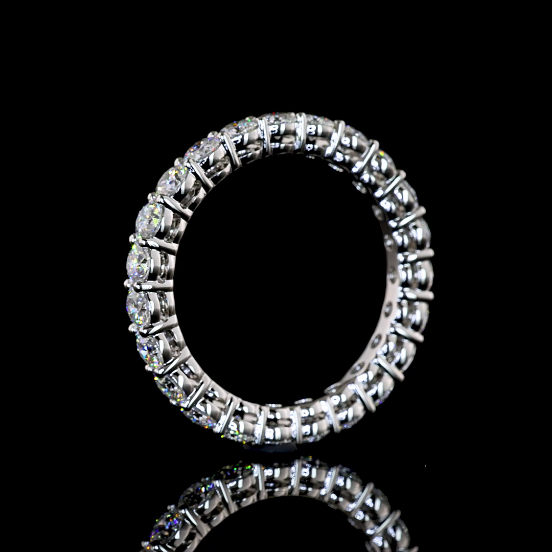 1.83 CTTW Round Lab Grown Diamond Full Eternity Sz. 6 (E Color and VS Clarity)