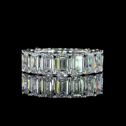 8.51 CTTW Emerald Lab Grown Diamond Full Eternity Sz. 6 (E Color and VS1 Clarity)