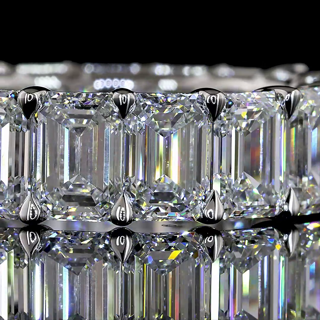 8.51 CTTW Emerald Lab Grown Diamond Full Eternity Sz. 6 (E Color and VS1 Clarity)