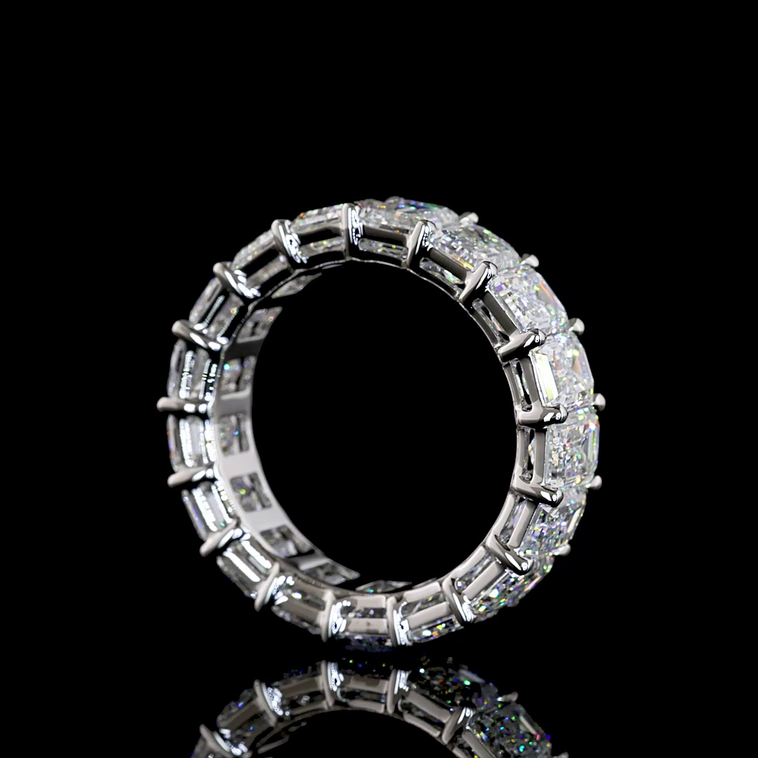 8.51 CTTW Emerald Lab Grown Diamond Full Eternity Sz. 6 (E Color and VS1 Clarity)