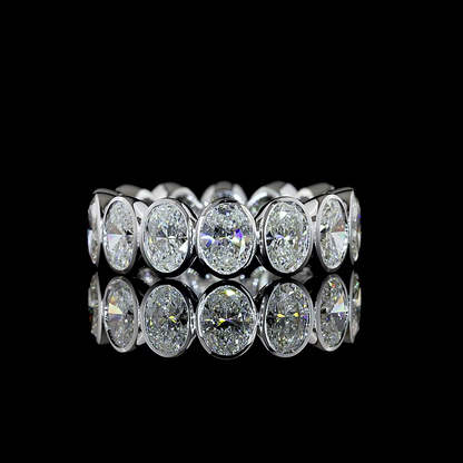 4.09 CTTW Oval Lab Grown Diamond Full Eternity Sz. 6 (E Color and VS1 Clarity)