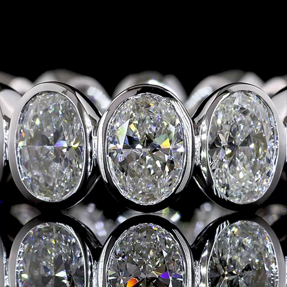 4.09 CTTW Oval Lab Grown Diamond Full Eternity Sz. 6 (E Color and VS1 Clarity)