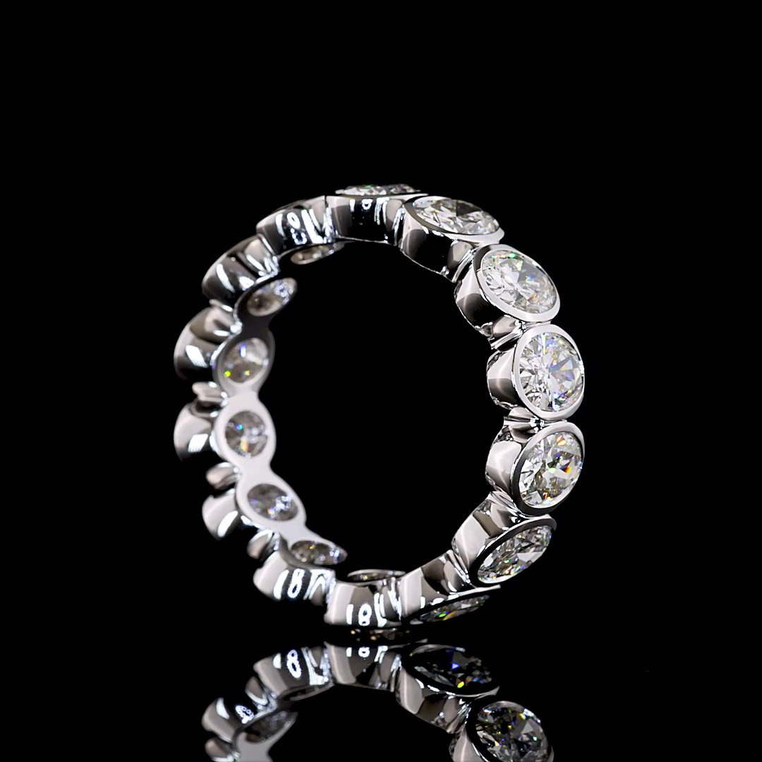 4.09 CTTW Oval Lab Grown Diamond Full Eternity Sz. 6 (E Color and VS1 Clarity)