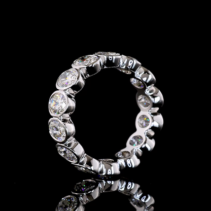 4.09 CTTW Oval Lab Grown Diamond Full Eternity Sz. 6 (E Color and VS1 Clarity)